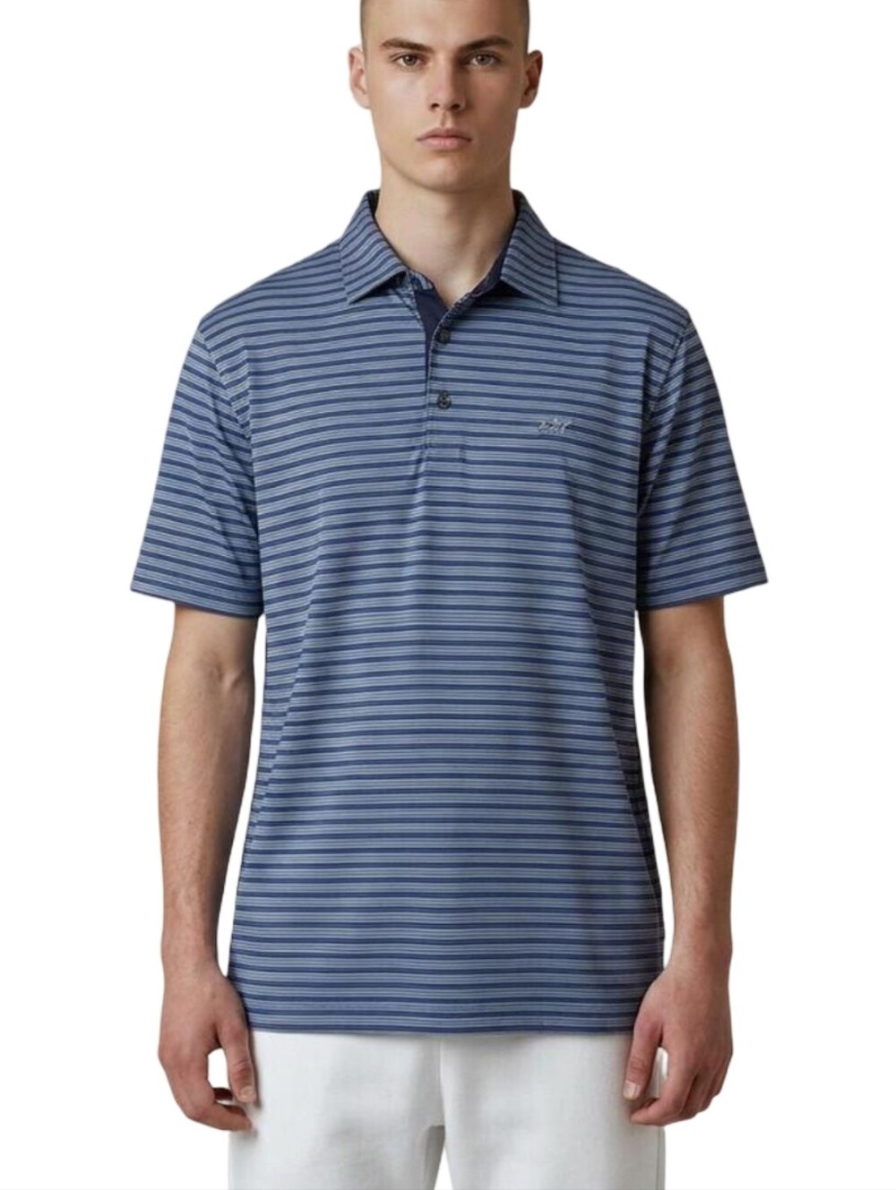 Greg Norman Mens Collection Blue Striped Polo Size XL